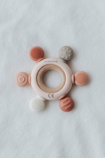 [562202] Bamboom | Bijtring Hout en Siliconen Pink