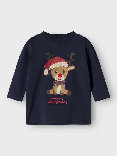 Name it | T-shirt Boys Kerst Nbmfals Longsleeve Navy Blazer