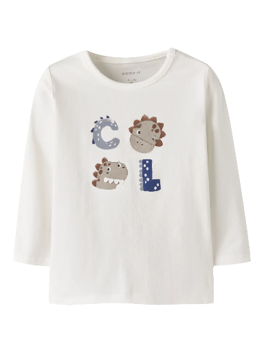 Name it | T-shirt Boys Nbmnuts Longsleeve Cloud Dancer 