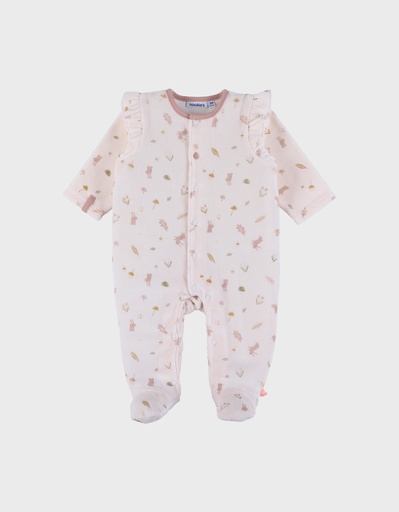 Noukies | Pyjama Autumn Forest Velours All over Bosfiguren Rose 