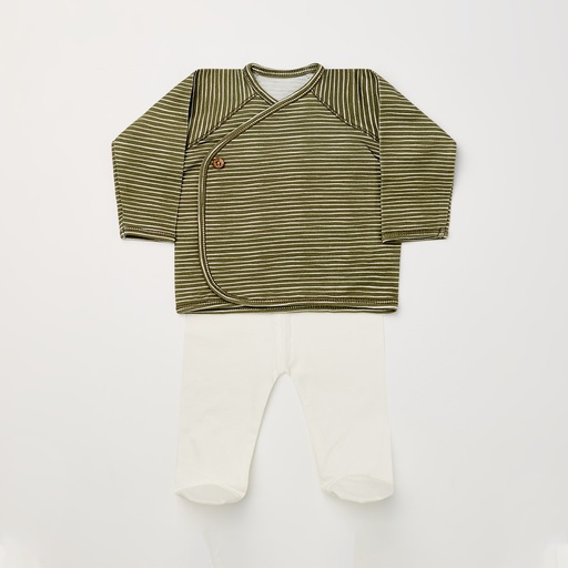 More Than Babies | Outfit Green Stripes 2-delig