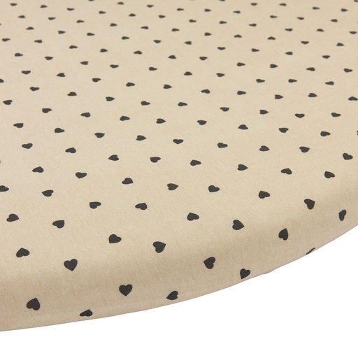 [564052] Meyco | Hoeslaken Sweet Heart Jersey Rond Sand/Black Ø95cm