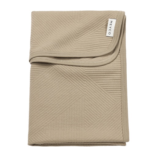 [564093] Meyco | Deken Gebreid Jacquard Pure Taupe Bruin 100x150cm