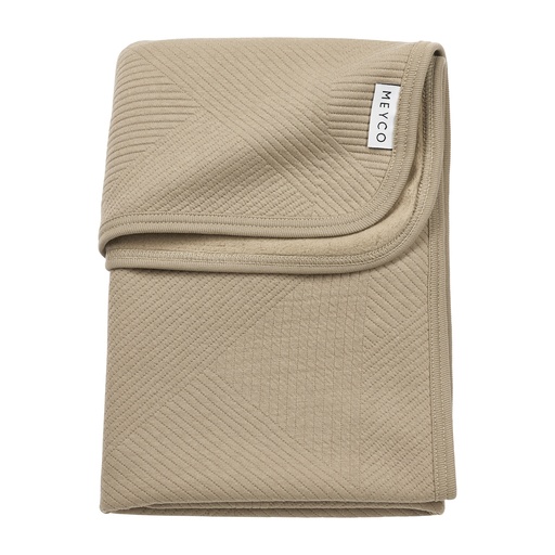 [564099] Meyco | Deken Gebreid Jacquard Flannel Pure Taupe Bruin 100x150cm
