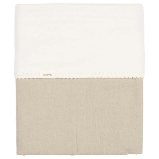 [564182] Koeka | Deken Wieg Faro Cotton/Fleece Sage Groen 75x100cm