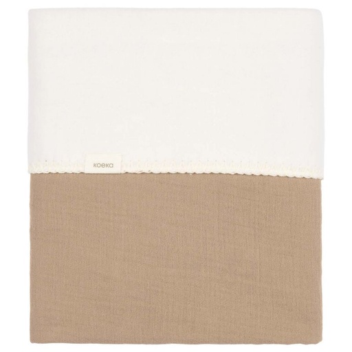 [564183] Koeka | Deken Wieg Faro Cotton/Fleece Caffe 75x100cm