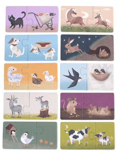 [564262] Filibabba | Puzzel Mama en Baby Dieren Op De Boerderij 