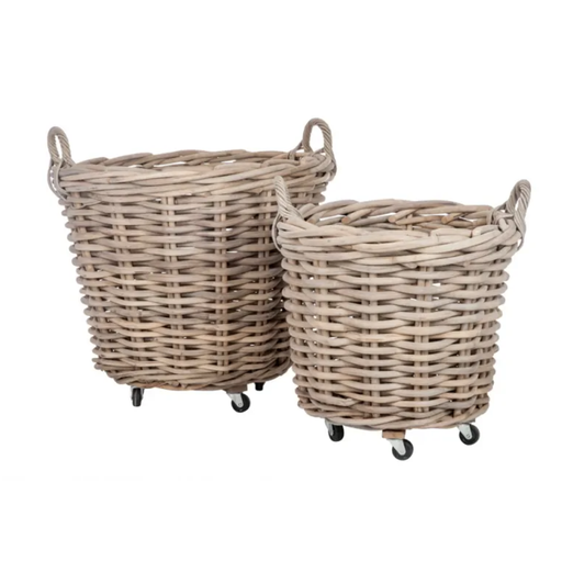 [436145] OPBERGMAND rotan op wielen