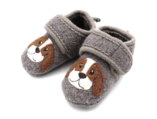 Maximo | Babyslofjes Hund Anti-slip Braunmeliert Hond Velcrosluiting