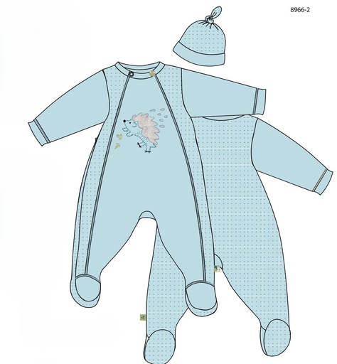 Picco Mini | Outfit Hedgehog Egel Pyjama/Muts Blue