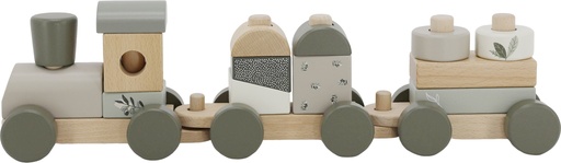 [565025] Label Label | Stacking Train Olive Green Hout Groen