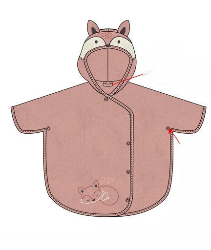 [565091] Picco Mini | Cape Fox & Bear Peach Beige One Size