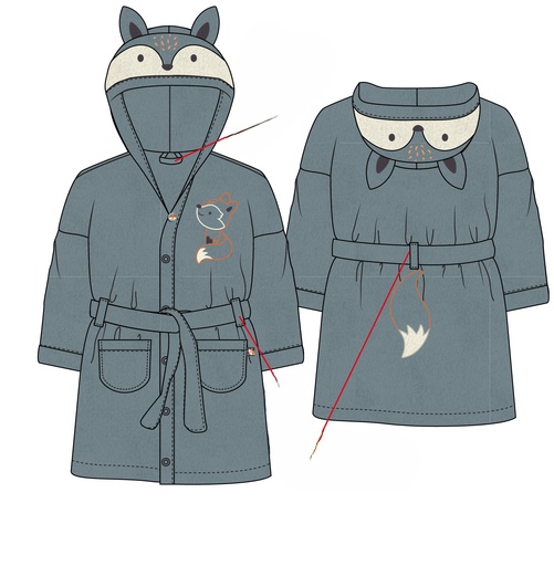 Picco Mini | Badjas Fox & Bear Lead