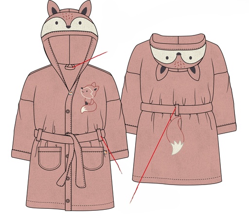 Picco Mini | Badjas Fox & Bear Peach Beige