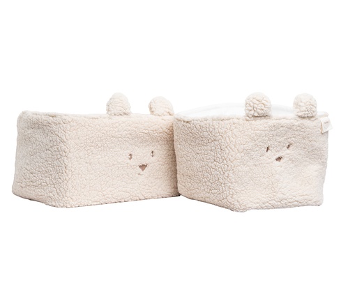 [565179] Pericles | Verzorgingsmand Bear Creme Ecru 2-pack