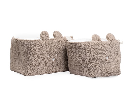 [565181] STORAGE BAG  SET BEAR CHOCOLATE