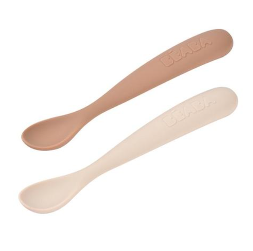 [565456] Beaba | Lepel 1ste Leeftijd Siliconen met Reisetui Duo Clay
