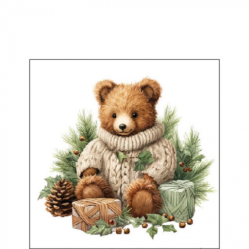 [565519] Ambiente | Servetten Cuddle Bear 3-laags 25x25cm 20-pack