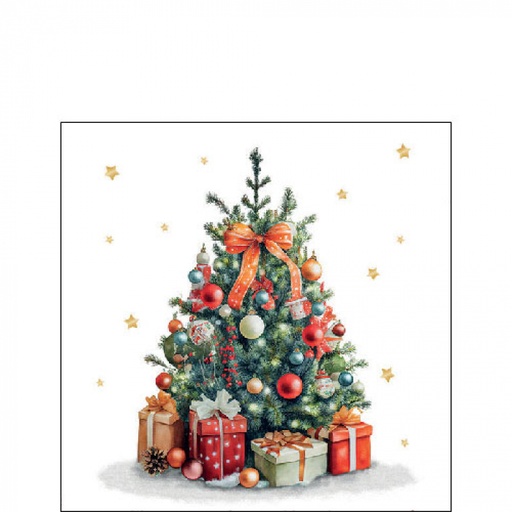 [565521] Ambiente | Servetten Decorated Christmas Tree 3-laags 100%FSC 25x25cm 20-pack