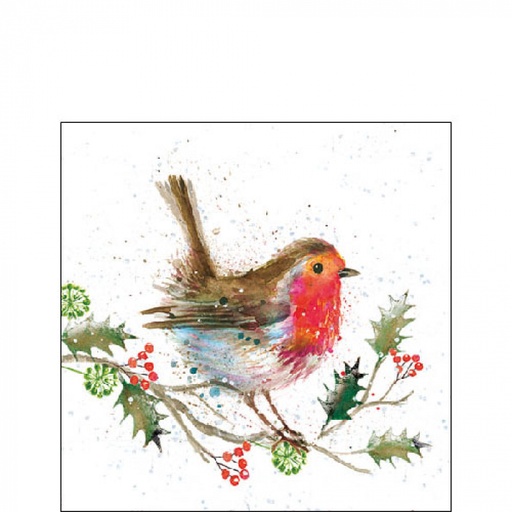 [565537] Ambiente | Servetten Winter Robin 3-laags 25x25cm 20-pack