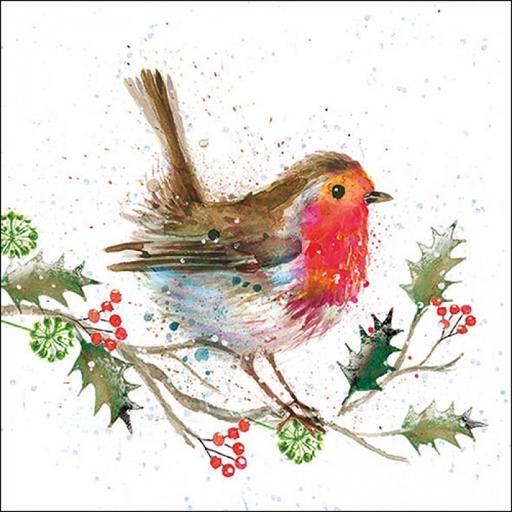 [565538] Ambiente | Servetten Winter Robin 3-laags 33x33cm 20-pack