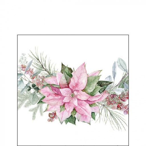 [565539] Ambiente | Servetten Pink Poinsettia 3-laags 25x25cm 20-pack