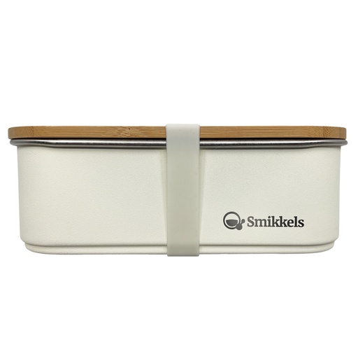 [565675] Smikkels | Lunchbox met Bamboe Deksel Wit 900ml