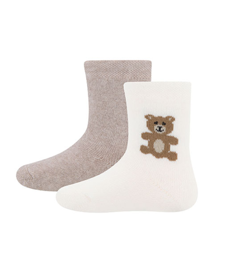 Ewers | Kousen Thermo Teddy Sand/Wit 2-pack