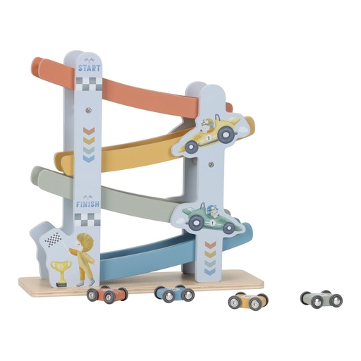 [565985] Little Dutch | Rollerbaan Cars Forest Friends Hout Blauw +18m