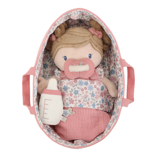 [566083] Little Dutch | Pluche Knuffel Rosa in Mandje Kuffelpop 
