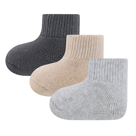 [566388] Ewers | Kousen Uni Zonder Omslag Grijs/Beige One Size 3-pack