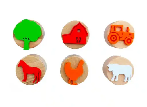 [566531] Childgen | Stempelset Wooden Stamp Farm