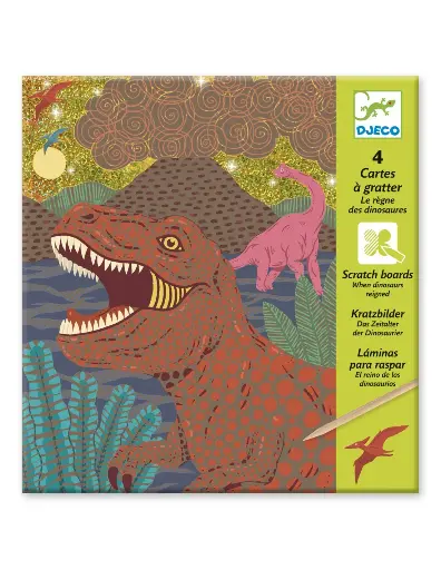 [566594] Djeco | Knutselset Kraskaarten De Heerschapij van Dinosaurussen
