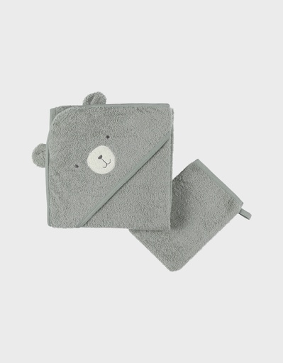 [566737] Noukies | Badcape Orso Fluffy, Orso & Lilly Groen 75x75cm