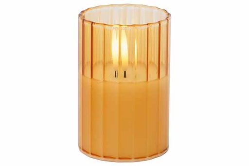[566789] Cosy & Trendy | Kaars Ribble Led Camel Glas H7,5cm