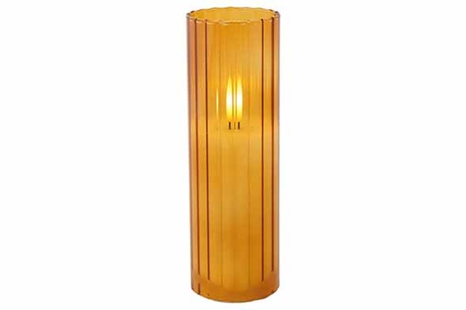 [566791] Cosy & Trendy | Kaars Ribble Led Camel Glas H15cm