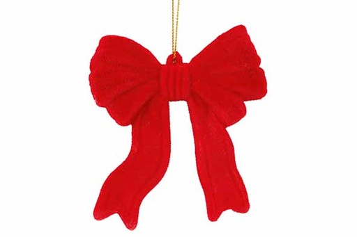 [566806] Cosy & Trendy | HANGER BOW FLOCKED ROOD 10X3XH10CM KUNST