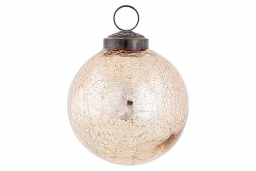 [566810] Cosy & Trendy | Kerstbal Antique Crack Glas Oud Roze Ø9cm