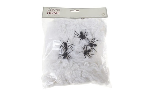 [566851] Cosy & Trendy | Decoratie Spinnenweb met 5 Spinnen 19x26cm