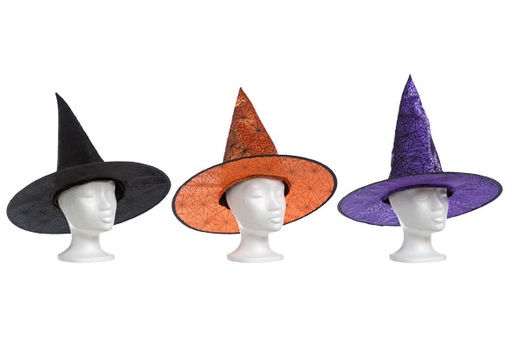 [566852] Cosy & Trendy | Hoed Heksenhoed met Webben 45x38cm Ass.
