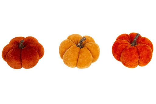 [566883] Cosy & Trendy | Figuur Pompoen Fluweel H5cm 3-pack