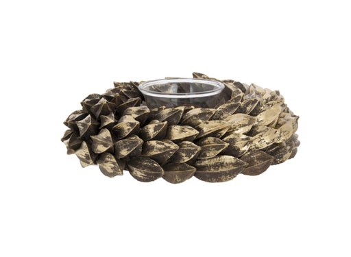 [566900] Cosy & Trendy | Theelichthouder Leaves Antique Goud
