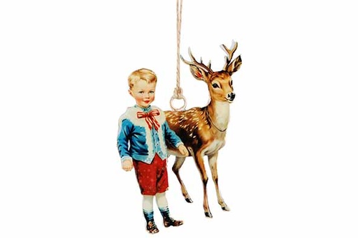 [566906] Cosy & Trendy | Hangfiguur Vintage Boy and Deer H10,5cm