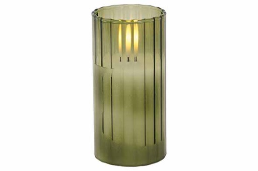 [566937] Cosy & Trendy | Kaars Ribble Led Groen Glas H10cm