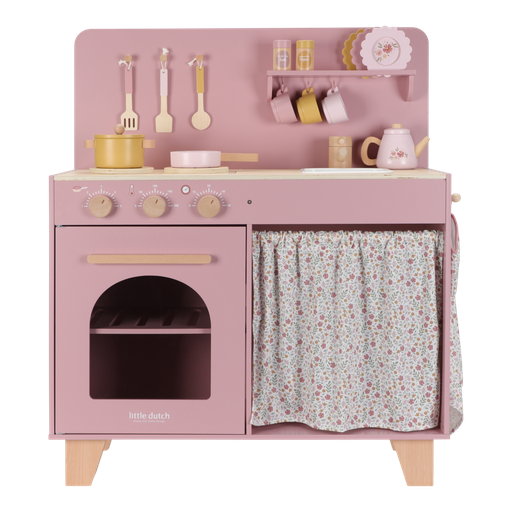 [566969] Little Dutch | Keukengerei Speelkeuken Roze Hout +36M