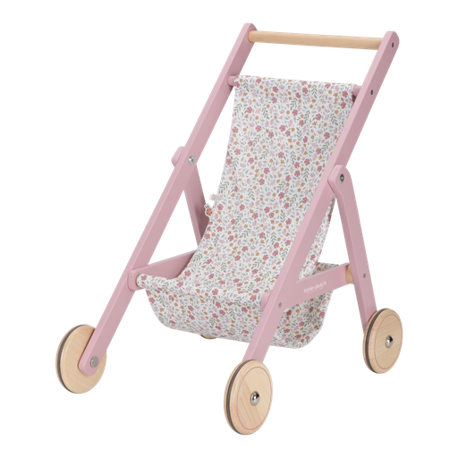 [566975] Little Dutch | Poppenbuggy Hout Roze