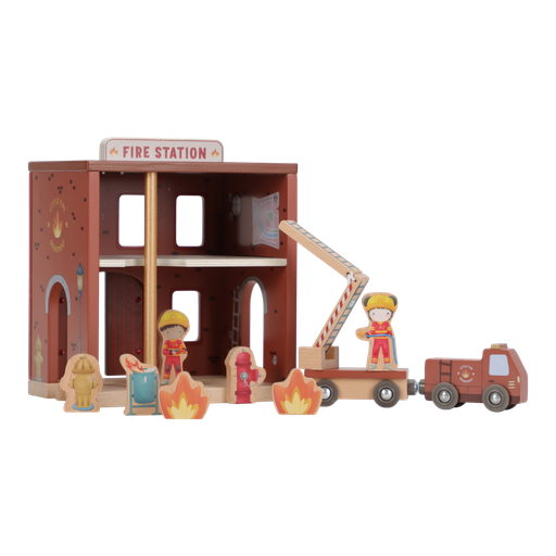 [566985] Little Dutch | Speelset Brandweerkazerne Hout