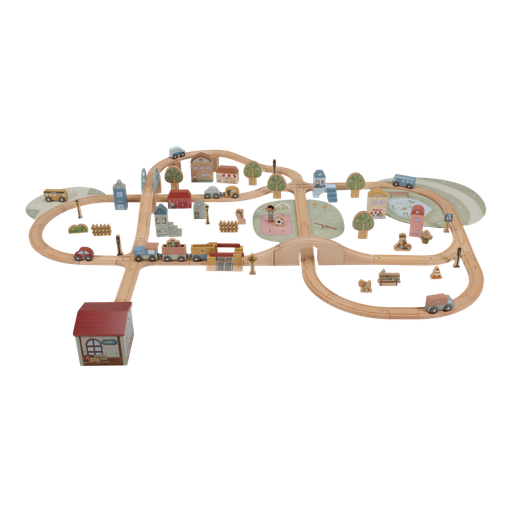 [566986] Little Dutch | Treinbaan Set XL Hout