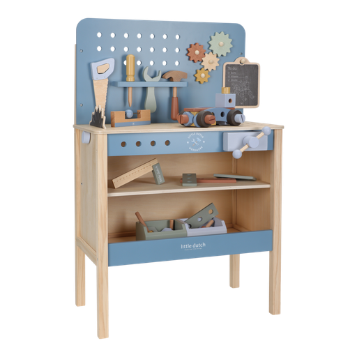 [566989] Little Dutch | Speelset Werkbank Hout Blauw