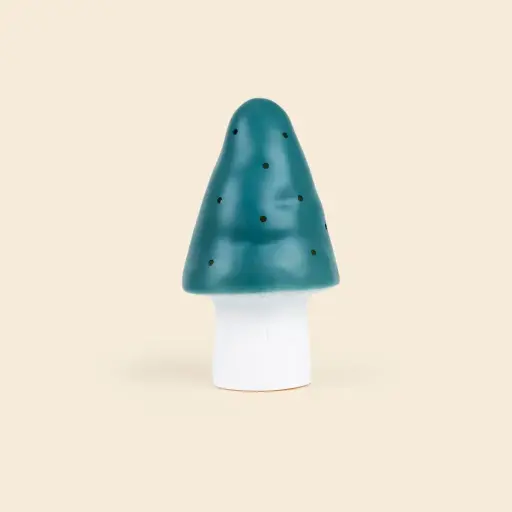 [567127] Egmont | Lamp Mushroom Natural Teal Smal Ø15x28cm